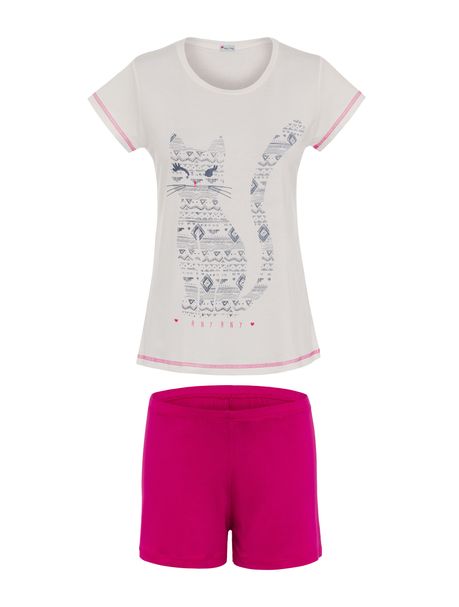 Short Doll Infantil Manga Curta Etnic Cat