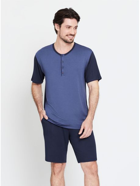 Pijama Curto Manga Curta Masculino Montijo