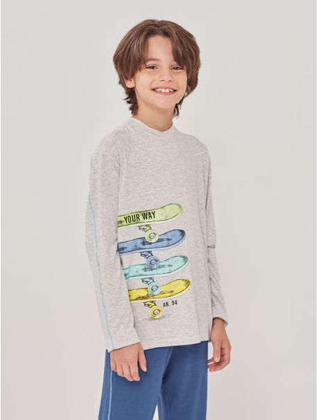 Pijama Longo Manga Longa Infantil Troia
