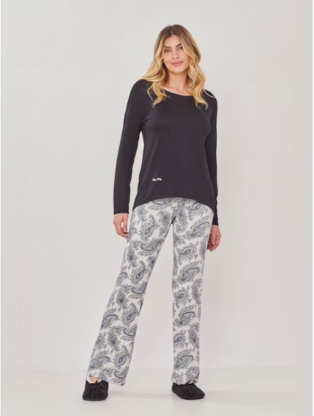 Pijama Feminino Longo Manga Longa Catarina