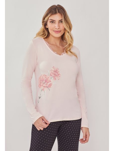 Pijama Longo Manga Longa Feminino Olivia