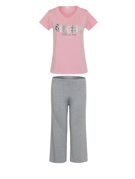 Pijama Feminino Capri Manga Curta Sweet