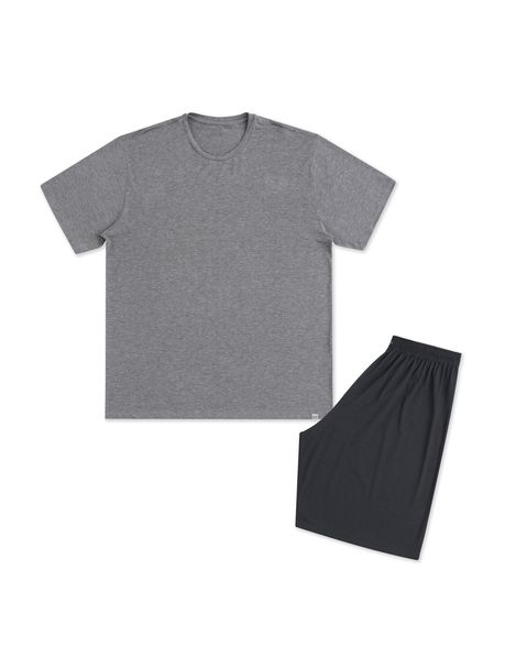 Pijama Masculino Plus Size Manga Curta Plus