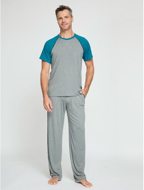 Pijama Longo Manga Curta Masculino Harlow