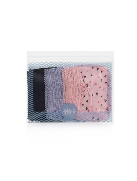 Kit Com 3 Calcinhas Biquíni  Coração Lilás