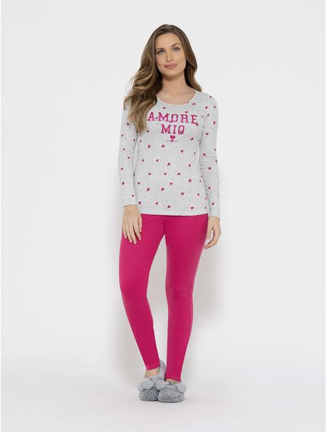 Pijama Feminino Manga Longa Amore Mio