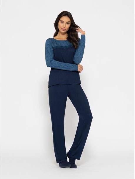 Pijama Feminino Manga Longa Antonia