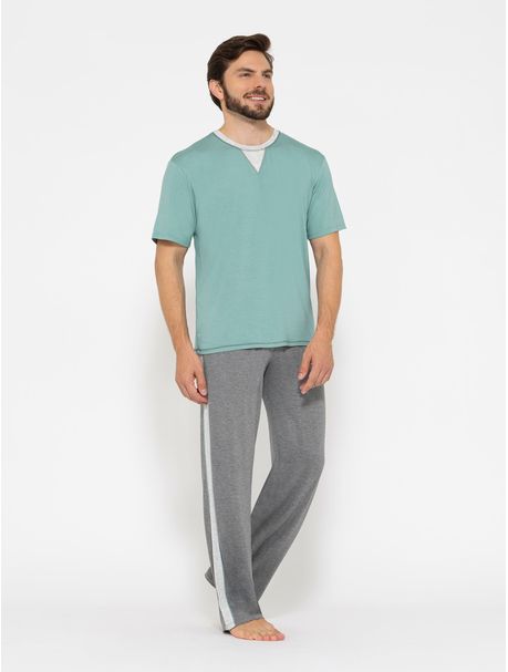Pijama Masculino Manga Curta Grass