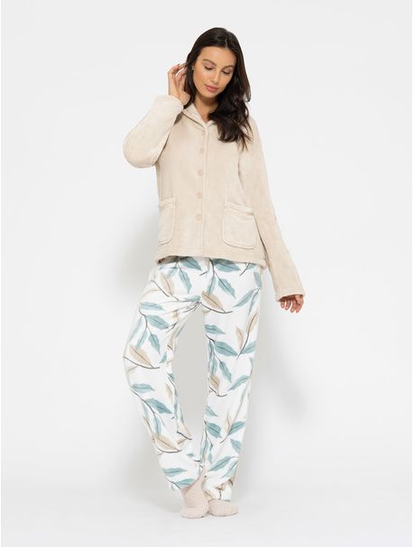 Pijama Soft Feminino Manga Longa Madeleine