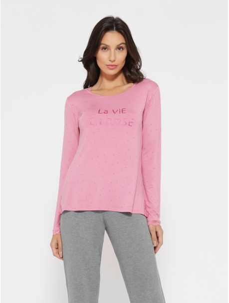 Pijama Feminino Longo Manga Longa La Vie