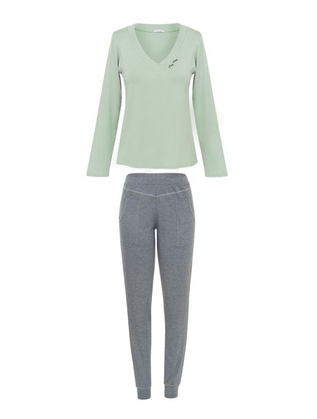 Pijama Feminino Longo Manga Longa Amy