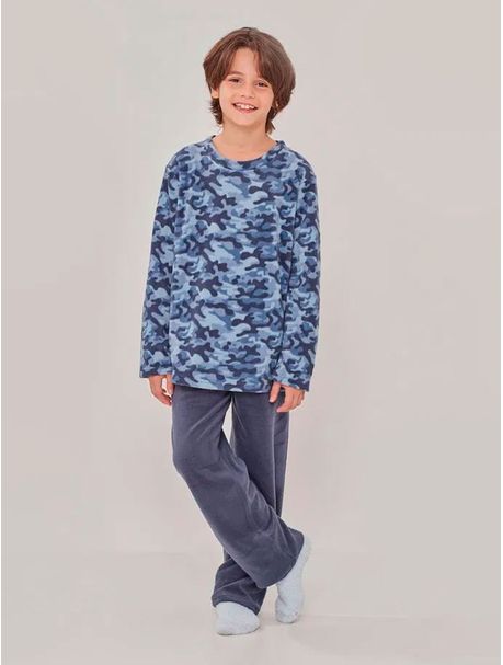 Pijama Longo Manga Longa Infantil Army