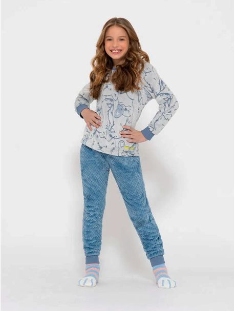 Pijama Soft Infantil Unissex Manga Longa Doguinhos