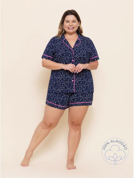 Short Doll Manga Curta Plus Size Cosmic Heart