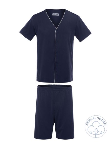 Pijama Masculino Aberto Manga Curta Avallon