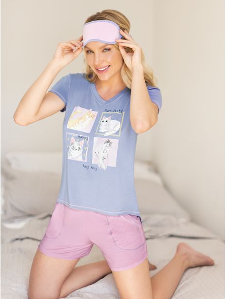 Short Doll Com Tapa-Olho Aline Cats