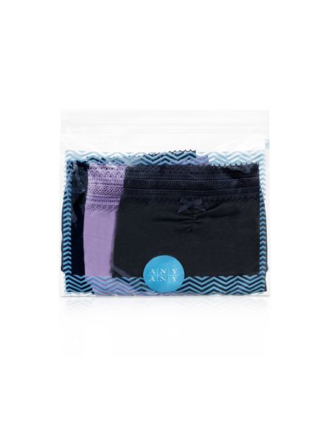 Kit Com 3 Calcinhas Boneca Renda Overloque Lilás