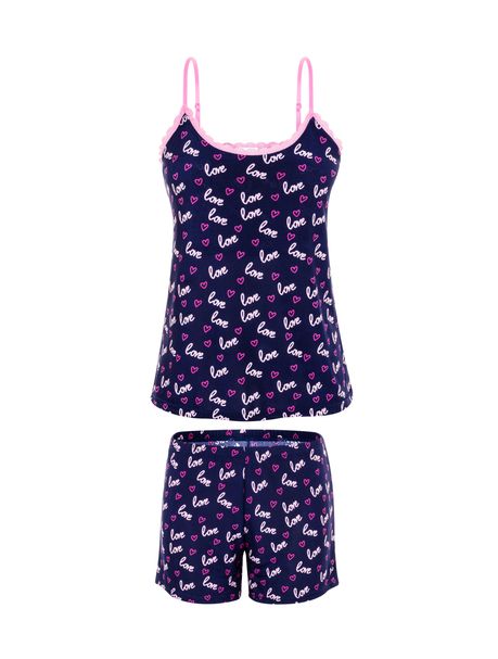 Short Doll Alças Navy Neon