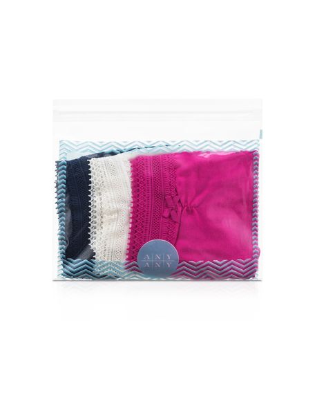 Kit Com 3 Calcinhas Boneca Renda Overloque Pink