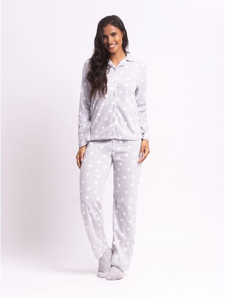 Pijama Soft Feminino Manga Longa Louise
