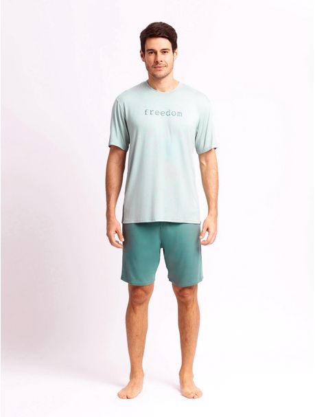 Pijama Masculino Manga Curta Free