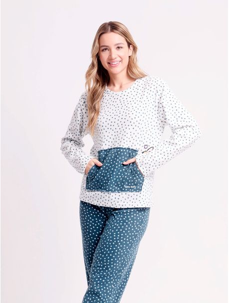 Pijama Soft Feminino Manga Longa Dog Compose