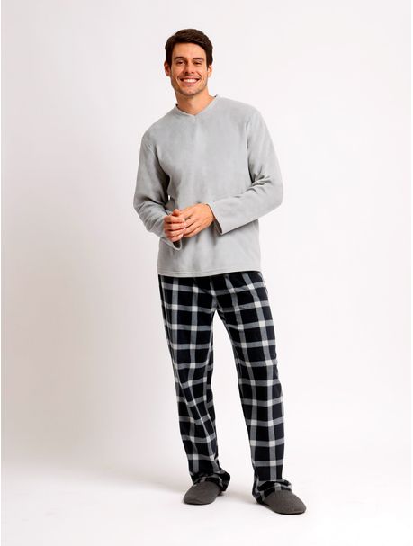 Pijama Soft Masculino Manga Longa Miler