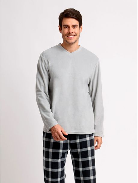 Pijama Soft Masculino Manga Longa Miler