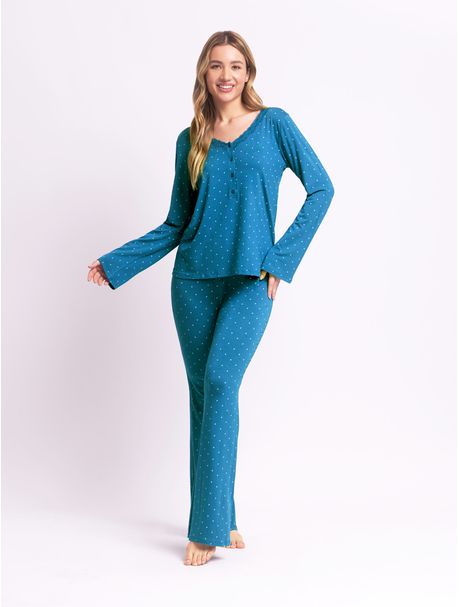 Pijama Feminino Manga Longa Lya