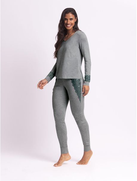 Pijama Feminino Manga Longa Mariza