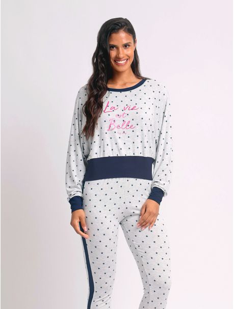 Pijama Feminino Manga Longa Belle