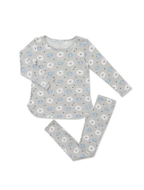 Pijama Infantil Feminino Manga Longa White Teddy