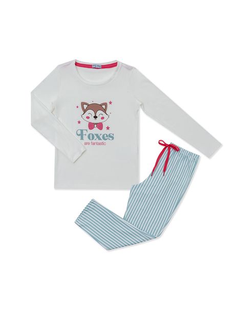 Pijama Infantil Feminino Manga Longa Foxes