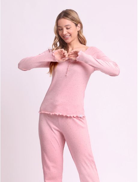 Pijama Feminino Manga Longa Candy