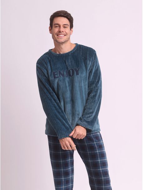 Pijama Soft Masculino Manga Longa Greg