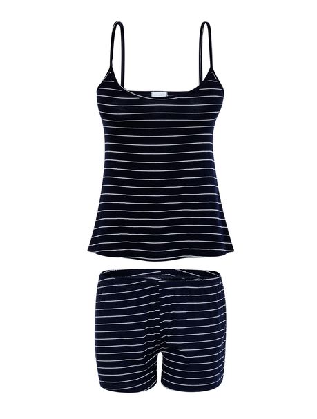 Short Doll Alças Blue Stripes