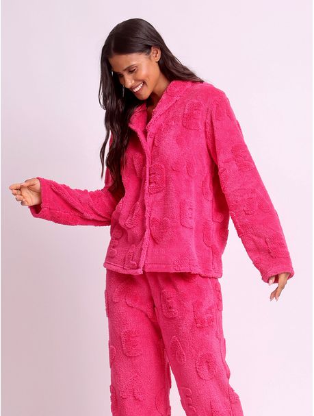 Pijama Soft Feminino Manga Longa Pink Love