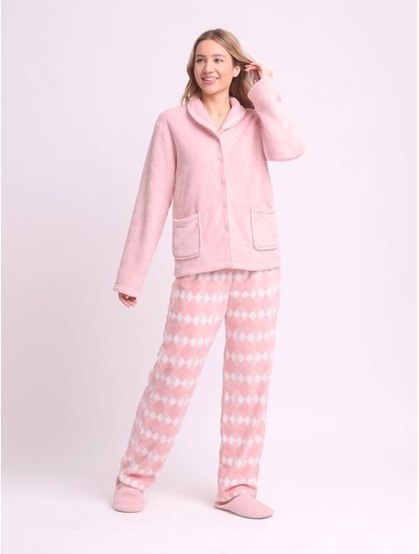 Pijama Soft Feminino Manga Longa Kate