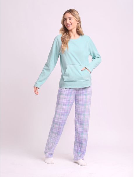 Pijama Soft Feminino Manga Longa Vicky