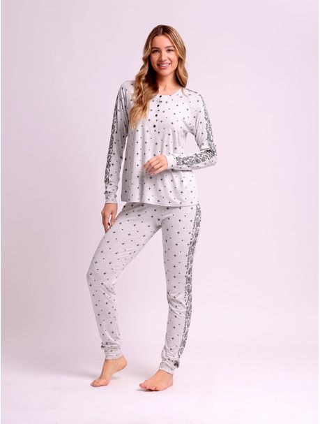 Pijama Feminino Manga Longa Kali