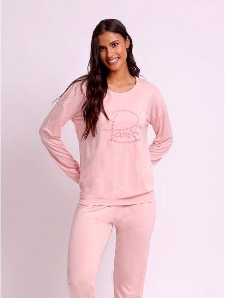 Pijama Feminino Manga Longa Paris