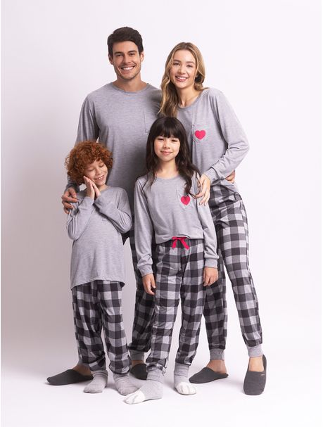 Pijama Feminino Manga Longa Amores