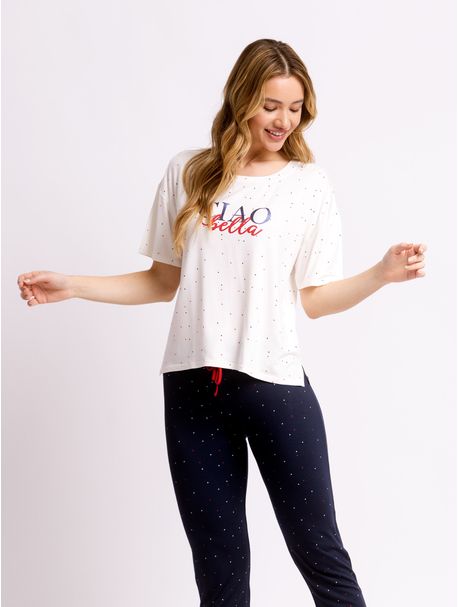 Pijama Feminino Manga Curta Ciao