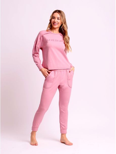Pijama Feminino Manga Longa La Vie En Love