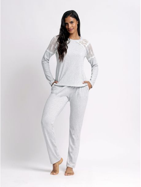 Pijama Feminino Manga Longa Emily
