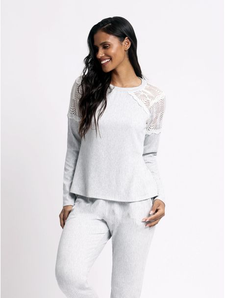 Pijama Feminino Manga Longa Emily
