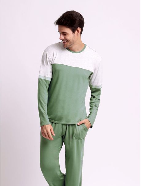 Pijama Masculino Manga Longa Otto