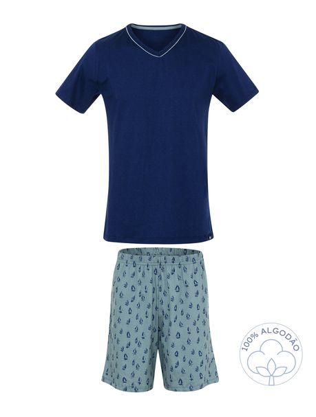 Pijama Masculino Manga Curta New Beach
