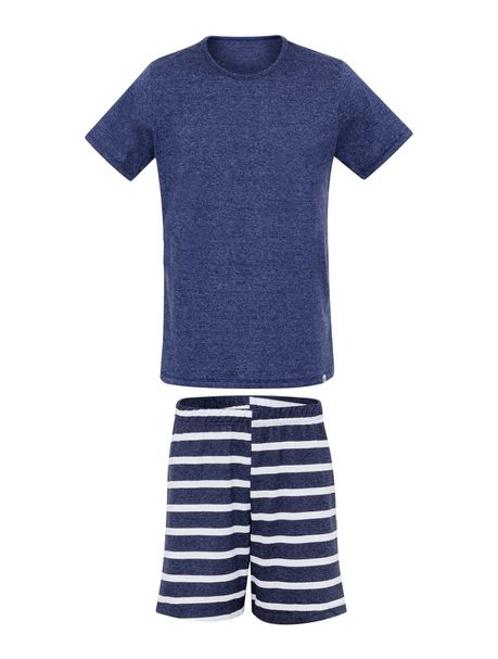 Pijama Masculino Manga Curta Blue Stripes