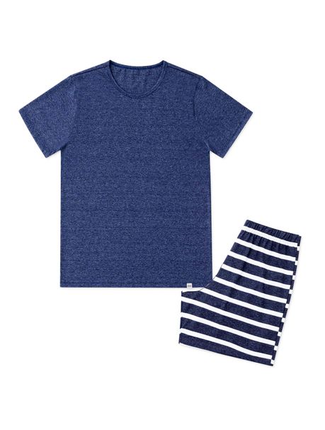 Pijama Masculino Manga Curta Blue Stripes